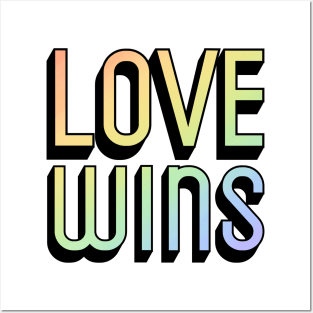 Love Wins Rainbow LGBTQ Quote for Pride Posters and Art
